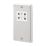 MK Contoura 2-Gang Dual Voltage Shaver Socket 115/230V Brushed Stainless Steel with White Inserts