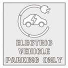 "Electric Vehicle Parking Only" with Symbol Floor Stencil