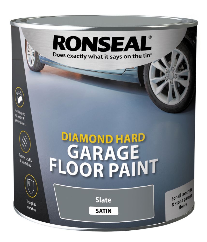 Ronseal 2.5Ltr Slate Satin Heavy Duty Garage Floor Paint Screwfix