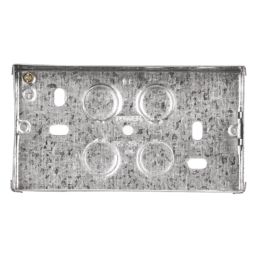 Tower  2-Gang Galvanised Steel  Knockout Back Box 25mm