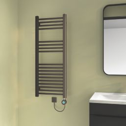 Flomasta 1000mm x 400mm 853BTU Black Flat Electric Towel Radiator