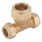 Midbrass  Brass Compression Reducing Tee 1/2" x 1/2" x 3/4"
