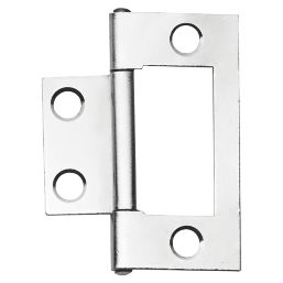 Polished Chrome Flush Hinges 51mm x 25mm 2 Pack