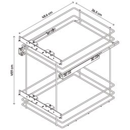 Essentials Anthracite  Pull-Out Storage 400mm