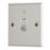Contactum Iconic 10AX 1-Gang 1-Way Retractive Bell Switch Brushed Steel with White Inserts