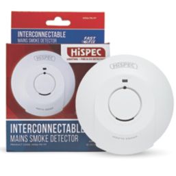 Hispec Fast Fix PE/FF Mains Interlinked Optical Smoke Alarm