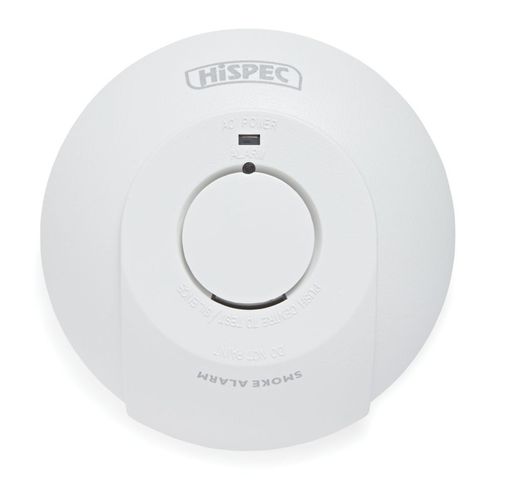 Hispec Fast Fix PE/FF Mains Interlinked Optical Smoke Alarm - Screwfix