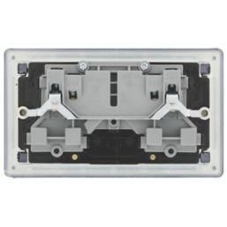 LAP  13A 2-Gang DP Switched Power Sockets Slate Grey  with Black Inserts 5 Pack