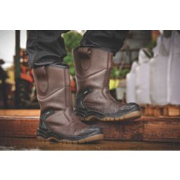 Apache AP305 Size 5  Brown Waterproof Steel Toe Cap Safety Rigger Boots