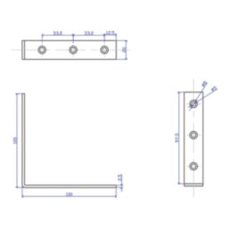 Essentials Angle Bracket Silver 100mm x 100mm x 20mm