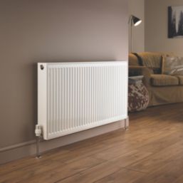 15mm x 1/2" White Angled & L/S Standard Thermostatic Radiator Valve & Lockshield