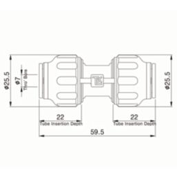 Flomasta  Plastic Push-Fit Equal Straight Coupler 10mm