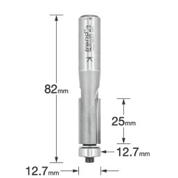 Trend T46/01X1/2TC 1/2" Shank Double-Flute Straight Guided 90° Trimmer Cutter 12.7mm x 25mm