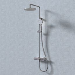 Swirl Lulworth Rear-Fed Exposed Chrome-Plated Thermostatic Mixer Shower with Diverter