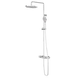 Swirl Lulworth Rear-Fed Exposed Chrome Plated Thermostatic Mixer Shower with Diverter