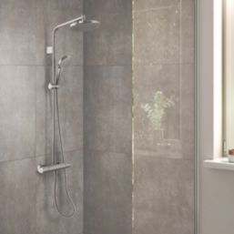 Hansgrohe Waterforms HP Rear-Fed Exposed Chrome Thermostatic Mixer Shower
