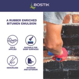 Bostik Aquaprufe Flexible Damp-Proofer & Waterproofer Black 5Ltr