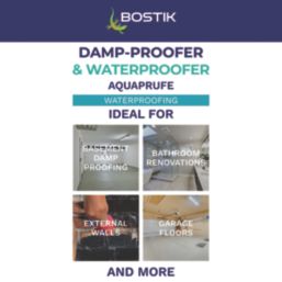Bostik Aquaprufe Flexible Damp-Proofer & Waterproofer Black 5Ltr