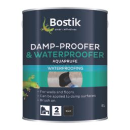 Bostik Aquaprufe Flexible Damp-Proofer & Waterproofer Black 5Ltr