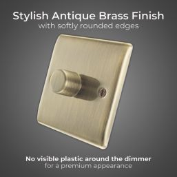 British General Nexus Metal 1-Gang 2-Way LED Dimmer Switch  Antique Brass