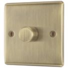 British General Nexus Metal 1-Gang 2-Way LED Dimmer Switch  Antique Brass