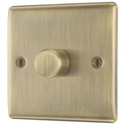 British General Nexus Metal 1-Gang 2-Way LED Dimmer Switch  Antique Brass