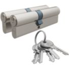 Smith & Locke 1 Star 6-Pin Euro Double Cylinder Locks 45-55 (100mm) Silver 2 Pack