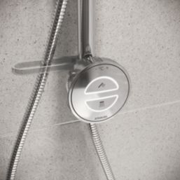 Aqualisa Smart Link Gravity-Pumped Ceiling-Fed Chrome Thermostatic Dual Outlet Exposed Smart Shower with Bath Filler with Adjustable Head