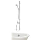Aqualisa Smart Link Gravity-Pumped Ceiling-Fed Chrome Thermostatic Dual Outlet Exposed Smart Shower with Bath Filler with Adjustable Head
