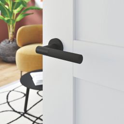 Cooke & Lewis Damgano Lever on Rose Door Handles Pair Matt Black