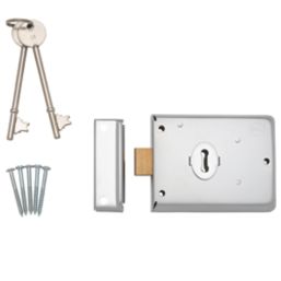 Smith & Locke  Rim Deadlock Satin Nickel 105mm x 81mm