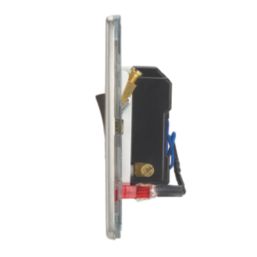 Contactum Lyric 13A Switched Fused Spur with Neon Brushed Steel with White Inserts