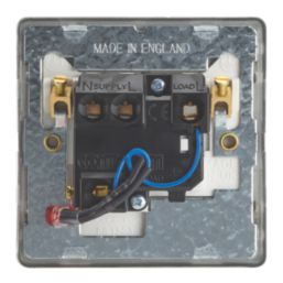 Contactum Lyric 13A Switched Fused Spur with Neon Brushed Steel with White Inserts