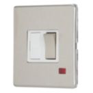 Contactum Lyric 13A Switched Fused Spur with Neon Brushed Steel with White Inserts