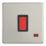 Contactum Lyric 32A 1-Gang DP Control Switch Brushed Steel with Neon with Black Inserts