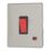 Contactum Lyric 32A 1-Gang DP Control Switch Brushed Steel with Neon with Black Inserts