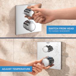 Grohe Precision 310 Square HP Rear-Fed Concealed Chrome Thermostatic Square Shower System