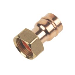 Flomasta  Copper Solder Ring Straight Tap Connectors 22mm x 3/4" 2 Pack