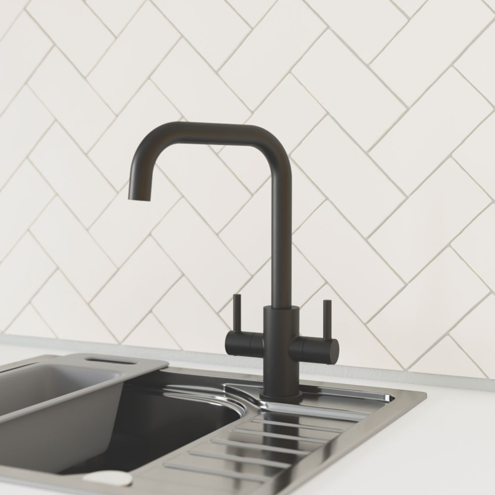 Swirl Divine Tap Matt Black Screwfix
