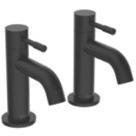 Bristan Mila Black 140mm Deck Mounted Lever 2 Tap Holes Bath Pillar Tap