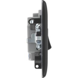 British General Nexus Metal 13A Switched Fused Spur  Matt Black with Colour-Matched Inserts