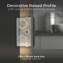 British General Nexus Metal 13A Switched Fused Spur  Matt Black with Colour-Matched Inserts