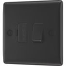 British General Nexus Metal 13A Switched Fused Spur  Matt Black with Colour-Matched Inserts