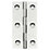 Polished Chrome  Solid Drawn Butt Hinges 76mm x 41mm 2 Pack