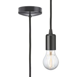 Knightsbridge  Contemporary Long Pendant Matt Black