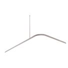 Croydex Rectangular Angled Shower Curtain Rail Aluminium Silver 1675mm