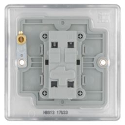British General Nexus Metal 10AX 1-Gang Intermediate Switch Brushed Stainless Steel