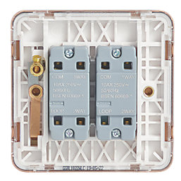 Schneider Electric Lisse Deco 10AX 2-Gang 2-Way Switch  Copper with White Inserts