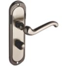 Smith & Locke Sandsend Fire Rated Long WC Door Handles Pair Satin / Black Nickel