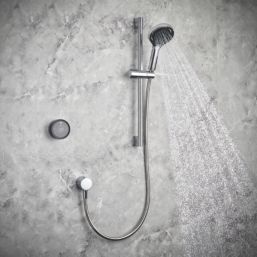 Mira Platinum Gravity-Pumped Rear-Fed Black/Chrome Thermostatic Wireless Digital Mixer Shower